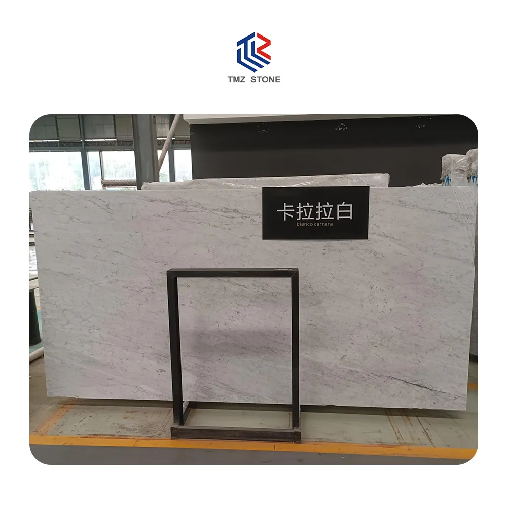 TMZ White Harga Marmer Carrara White Marble Slab Stone Carrera Marble for Countertops and Flooring