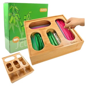 Wooden Cling Film <b>Storage</b> <b>Box</b> Rectangular Natural Wood Color Desktop Organizer <b>Kitchen</b> Drawer <b>Storage</b> Container - Product Image 2