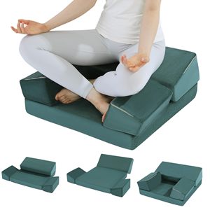 Ensemble d'oreillers de <span class=keywords><strong>méditation</strong></span> en mousse avec coussins pour les genoux, tapis de yoga pour s'asseoir au sol, coussin Zafu de soutien des hanches pour adultes - Product Image 1