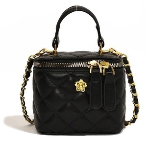 New for Women's <b>Mini</b> Box <b>Bag</b> with Chains Solid Color Hand-Held Small Square Camellia Design Breathable & Durable - Product Image 5