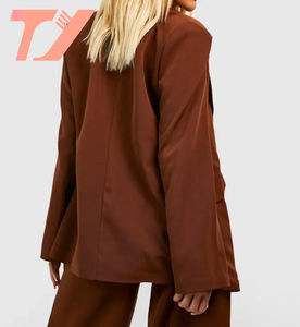 TUOYI Otoño 100% <span class=keywords><strong>Trajes</strong></span> de mujer de algodón Sueltos Blazers de gran tamaño Abrigos <span class=keywords><strong>Trajes</strong></span> de mujer <span class=keywords><strong>para</strong></span> damas gordas - Product Image 2