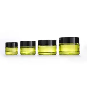 Groothandel Lege Gezichtscrème Container Schoonheid Groene Kleur 20G 30G 50G Glas Cosmetische Pot Met Deksels