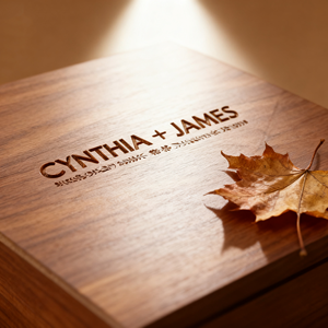 Gỗ rắn Walnut quà lưu niệm nhiếp ảnh hộp quà tặng khắc laser Slide Bìa mở phù hợp đám cưới mang thai em bé kỷ niệm - Product Image 3