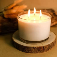 Witoyou Groothandel 12oz Op Maat Gemaakte Zwarte Premium 3-Pitjes Sojawas Geurkaarsen Cadeau in Glazen Pot met Houten Deksel Paraffinevrij
