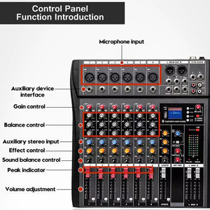 Lane CT-80L Factory Wholesale Small 8 Channel XLR <strong>DJ</strong> Equipment USB <strong>Interface</strong> Audio Sound Mixer Blue Tooth Console with Phantom P - Product Image 3