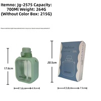 Portable 700ml Couleur Creative Celebrity Portable Diagonale Croix Sangle avec Paille et Sangle Tasse À Eau En Plastique Bouteille D'eau