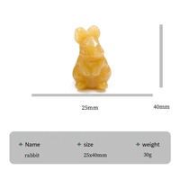 Vente en gros de 1,5 pouces lapin en cristal de guérison naturelle sculpture cadeau de vacances de Noël Figurine animale Reiki Energy Home Decor Collection