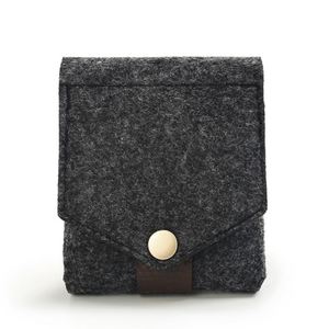 Felt Lipstick Case with Mirror Portable Mini Cosmetic Pouch for Lip Glose Travel Makeup Organizer <b>Bag</b> for Purse - Product Image 3