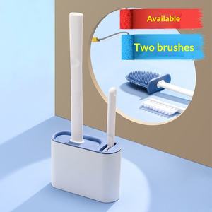 Brosse de toilette en silicone plastique légère 210g sans perçage, accessoires ménagers pour toilettes, fixation murale - Product Image 5
