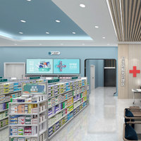 03-GJZYS002 Design d'intérieur professionnel pour pharmacie, éclairage LED écologique, logo personnalisé, durable, facile à nettoyer, boutique de médicaments
