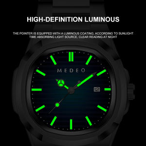 Reloj de Pulsera de Cuarzo para Hombre de Lujo Marca Medeo 855G, Resistente al Agua 3BAR, Acero Inoxidable, Correa Simple de Cuero - Product Image 5