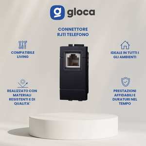 Conectores Telefónicos Gloca RJ11, Juego de 2, Plástico, Compatibles con la Serie Living - Product Image 2