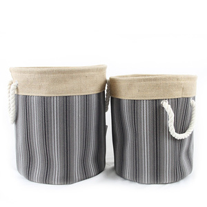Biểu Tượng Tùy Chỉnh Đay Và Vải Nối Có Thể Gập Lại Quần Áo Lưu Trữ Giỏ Sử Dụng Nhà Giặt Cản Hơi - Product Image 3