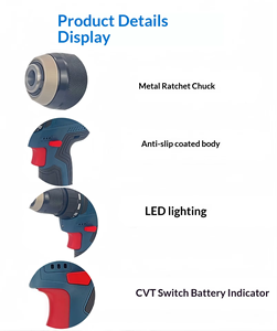 Taladro Inalámbrico <span class=keywords><strong>de</strong></span> 12V con Motor sin Escobillas |   Portabrocas Autoblocante Multivelocidad Reversible <span class=keywords><strong>de</strong></span> Iones <span class=keywords><strong>de</strong></span> Litio para Bricolaje y Reparaciones en el Hogar - Product Image 2