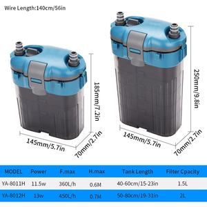 Petit carré écologique en plastique bidon filtre d'aquarium 5W réservoir de poissons filtre à eau éponge Filtration externe 1L gris - Product Image 2