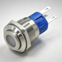 Interrupteur à bouton-poussoir en acier inoxydable de 19 mm, étanche IP67, interrupteur momentané éclairé par LED pour équipement industriel