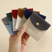 8x8cm microfibre bijoux Snap emballage sac boucles d'oreilles collier velours noël cadeaux de mariage pochettes cadeaux petit bouton sac