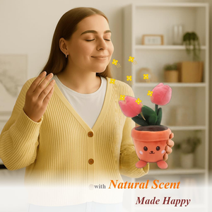 ตุ๊กตาดอกไม้สีชมพูหน้ายิ้ม ขายดี พร้อมกลิ่นหอมธรรมชาติ สำหรับตกแต่ง<span class=keywords><strong>บ้าน</strong></span> ของเล่นตุ๊กตาทิวลิปน่ารัก ทำจากผ้าฝ้าย - Product Image 4