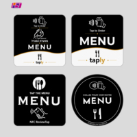 Carte RFID NFC Ronde HST Étanche 100*100mm 80mm en Époxy, Acrylique et PVC avec Fréquence 13.56MHz pour Menu et Autocollant – En Stock
