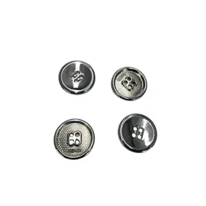 Accesorio de Hardware de ropa de alta calidad Aleación de zinc Metal 4 agujeros Botones de costura Logotipo personalizado para ropa