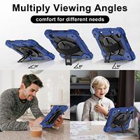 Étui antichoc 360 Armor pour iPad Mini 6 7 8.3 2021 2024 avec support rotatif pour stylet, sangle de main, sangle d'épaule, adapté aux enfants
