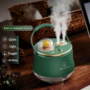 Mini tạo độ ẩm phim hoạt hình phun đôi nhà văn phòng Máy tính để bàn nước Refill xách tay 400ml USB ánh sáng món quà dễ thương Pet Fragrance Diffuser - Product Image 3