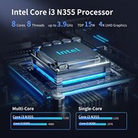 Dispositivo de Firewall CWWK N150, Mini PC Nueva con 4 Puertos I226-V 2.5GbE LAN, DDR5, SSD, 2xHD+DP+Type-C, F2 OPNsense, Micro PC Sin Ventilador