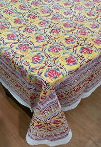 Traditional Design Table cloth Hand Block Printed 100% Cotton Embroidered <b>Tablecloth</b> Elegant Designs Cotton Table Cover for Sale - Product Image 3