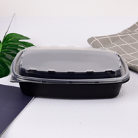 Boîte de conditionnement alimentaire jetable en plastique PP, hermétique, anti-fuite, utilisable au micro-ondes, avec couvercles