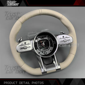 พวงมาลัยหนังหรูหราปรับแต่งพิเศษสำหรับ Mercedes-Benz ปี 2015-2021 รุ่น W205 W213 GLA <span class=keywords><strong>S</strong></span> E-Class C63 <span class=keywords><strong>A35</strong></span> GT <span class=keywords><strong>AMG</strong></span> - Product Image 3