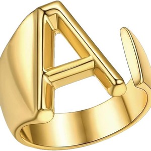 <span class=keywords><strong>Anillos</strong></span> Ajustables de Cobre Chapado en Oro con 26 Letras del <span class=keywords><strong>Señor</strong></span> de los <span class=keywords><strong>Anillos</strong></span>, Joyería Moderna y Elegante para Mujer - Product Image 5