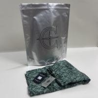 Sac d'emballage pour vêtements en aluminium avec fermeture éclair argentée, personnalisable avec logo imprimé, refermable, pochette autoportante