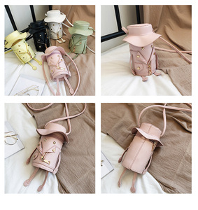 Mode d'été couleur unie robot de bande <span class=keywords><strong>dessin</strong></span>ée forme mignon femmes sac à main forme ronde sac à bandoulière - Product Image 5