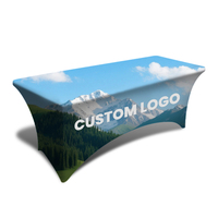 Housse de table à tréteau personnalisée avec logo, tissu extensible en spandex, nappe de table pour la promotion