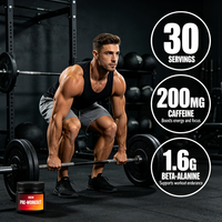 Nutrition sportive naturelle, étiquette privée OEM, logo personnalisé, suppléments en poudre pré-entraînement aromatisés sans sucre pour hommes