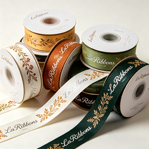 Rustic Autumn Botanical Floral Print Grosgrain <b>Ribbon</b> Roll Multi Vintage Tone Decorative <b>Ribbon</b> for DIY Gift Wrapping - Product Image 6