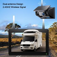 Pantalla táctil 7 ''Monitor de grabadora DVR inalámbrico 4CH energía Solar Cámara IR de respaldo magnético para Camper/camión/enganche/remolque/Autobús