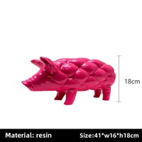 Ornement Artisanal Moderne Minimaliste en Résine, Modèle Cochon de Dessin Animé, 30 cm, Décoration de Bureau, Chambre d'Enfant, Décoration Intérieure, Cadeau
