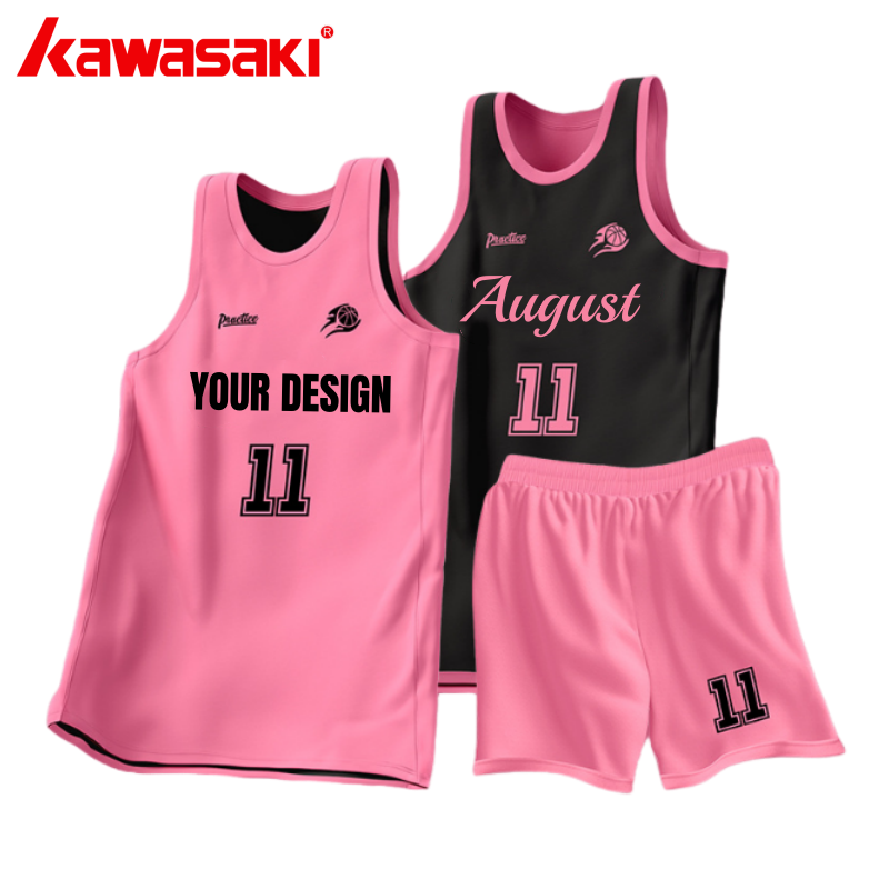 Custom Basketball Jersey Design Pink Team Training Gear - Main Image