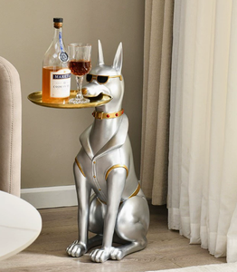 Bandeja Grande Creativa para Perro <span class=keywords><strong>Doberman</strong></span>, Estatua Pintada Artesanal de Resina, Estatuilla para Sala de Estar, Decoración del Hogar, Música de Anime, Globo de Nieve - Product Image 2