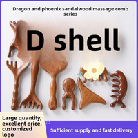 Peigne de massage en bois de santal Dragon-Feng naturel, relaxation du corps entier, mignon, compact, unisexe, usage domestique, 10-15 cm
