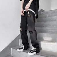 Jean en denim pour homme, coupe skinny, avec détail de bordure 'Proverb Hem' et 'Adage', en gros