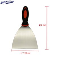 Couteau à enduit industriel robuste de 4 pouces pour le bricolage, lame en acier à haute teneur en carbone, manche ergonomique en plastique bicolore pour murs