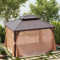 Youya Porte Coulissante 12*20 Gazebo Extérieur Étanche Jardin Pvc Pavilion Gazebo En Aluminium Hard Top Gazebo avec Double Toiture