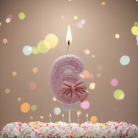 Bougie d'anniversaire best-seller, élégante, rose scintillante, avec nœud décoratif, pour la décoration de table de dessert et de fête