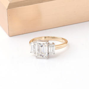 Бриллиантовое кольцо из синтетического чистого золота, 18 карат - Product Image 4