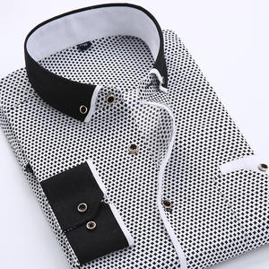 Camisa estampada de manga larga informal a la moda para hombre suave J0071 ropa de marca con cuello levantado para la temporada de primavera - Product Image 2