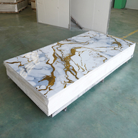 Planche en PVC effet marbre brillant décoratif, écologique, imperméable, pour décoration intérieure, planche à découper