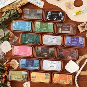 Almohadilla de Tinta de 16 Colores en Caja de Hierro Grande para Diario, Estampado y Scrapbooking DIY - Product Image 1