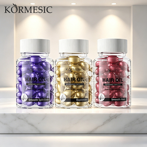 Huile capillaire réparatrice, adoucissante et nourrissante à l'huile d'argan bio du Maroc, marque privée KORMESIC, capsules d'essence capillaire à la glycérine - Product Image 1